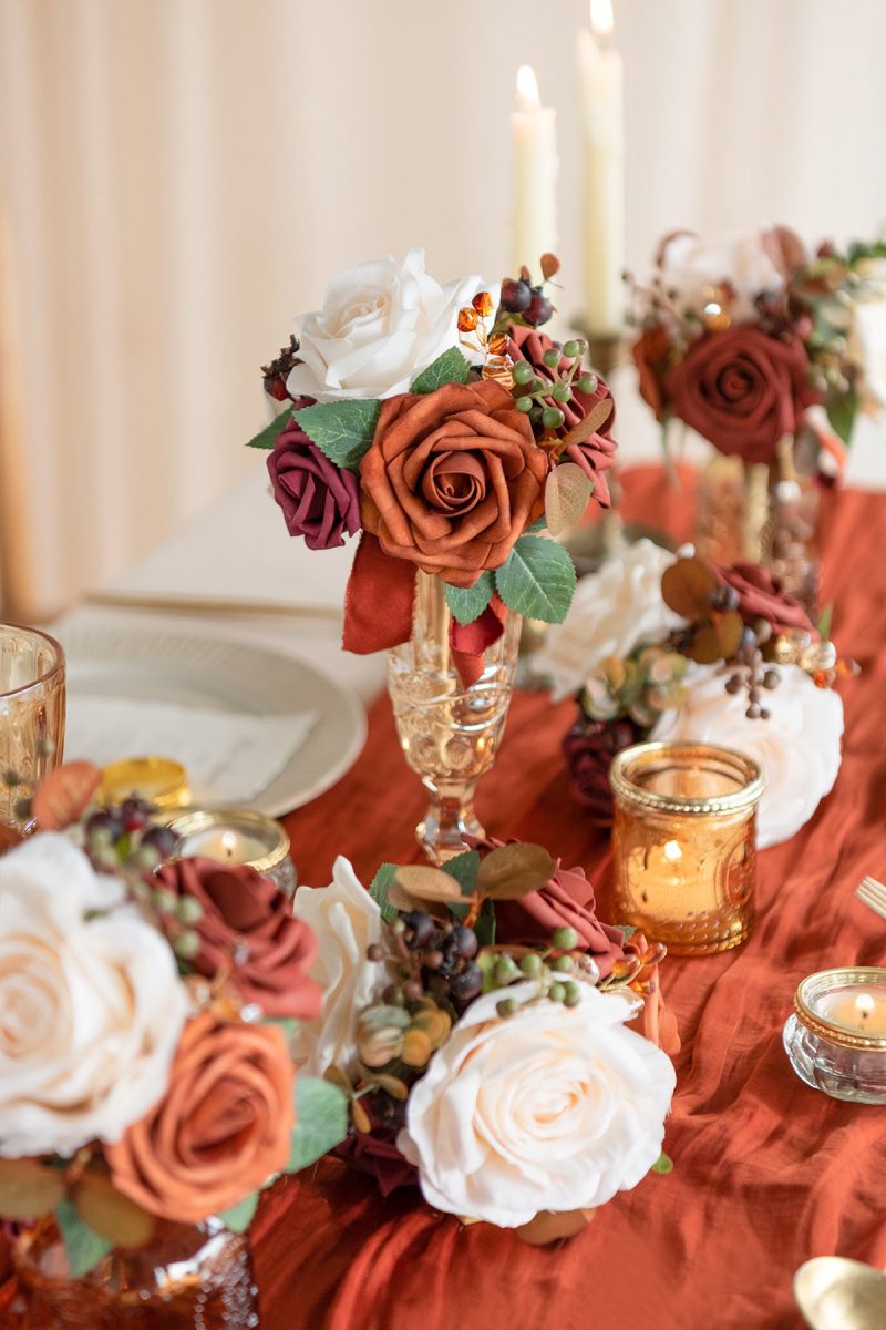 Mini Premade Flower Centerpiece Set in Sunset Terracotta - Image 2
