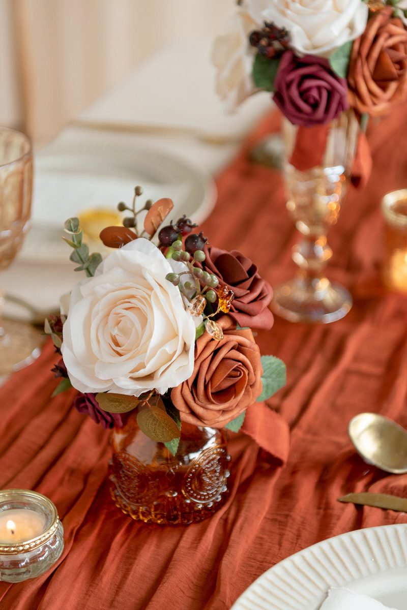 Mini Premade Flower Centerpiece Set in Sunset Terracotta - Image 3