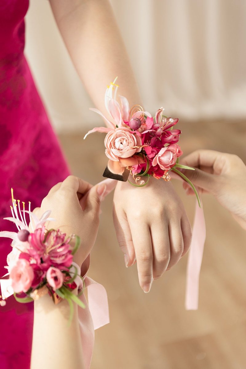 Wrist Corsages in Valentine Magenta | Clearance - Image 3