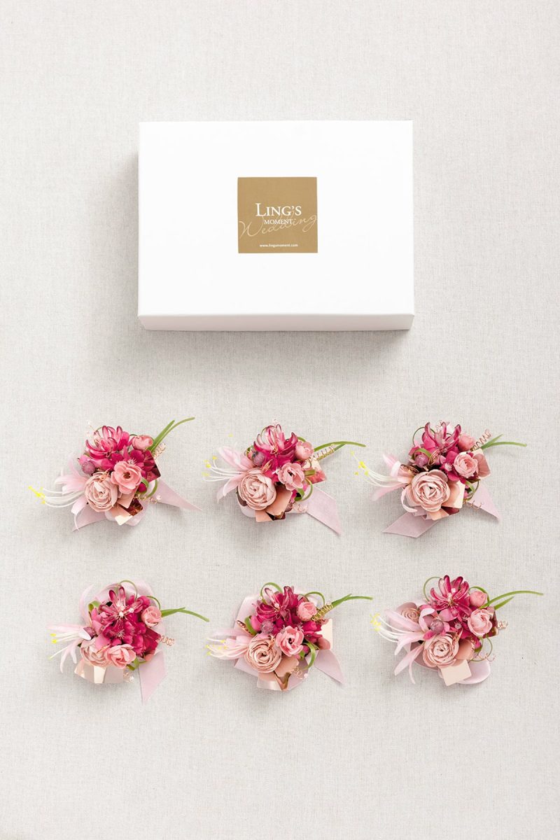 Wrist Corsages in Valentine Magenta | Clearance - Image 9