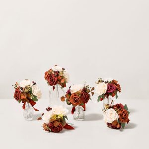 Mini Premade Flower Centerpiece Set in Sunset Terracotta