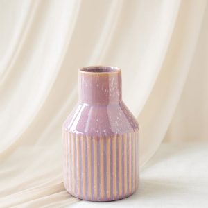Roman Pattern Ceramic Vase in Twilight Purple | Clearance