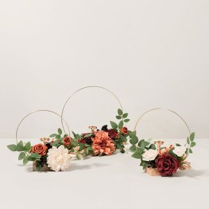Wreath Hoop Centerpiece Set in Sunset Terracotta