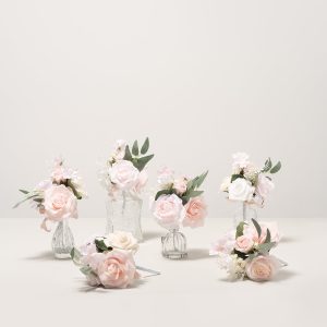 Mini Premade Flower Centerpiece Set in Blush & Cream