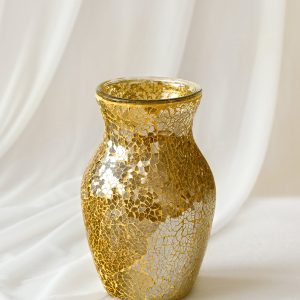 Pearlite Gold Mosaic Glass Vase for Christmas | Clearance