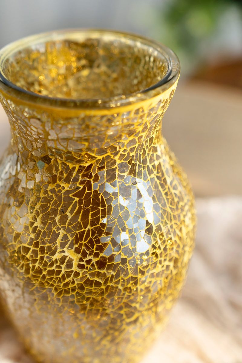 Pearlite Gold Mosaic Glass Vase for Christmas | Clearance - Image 3