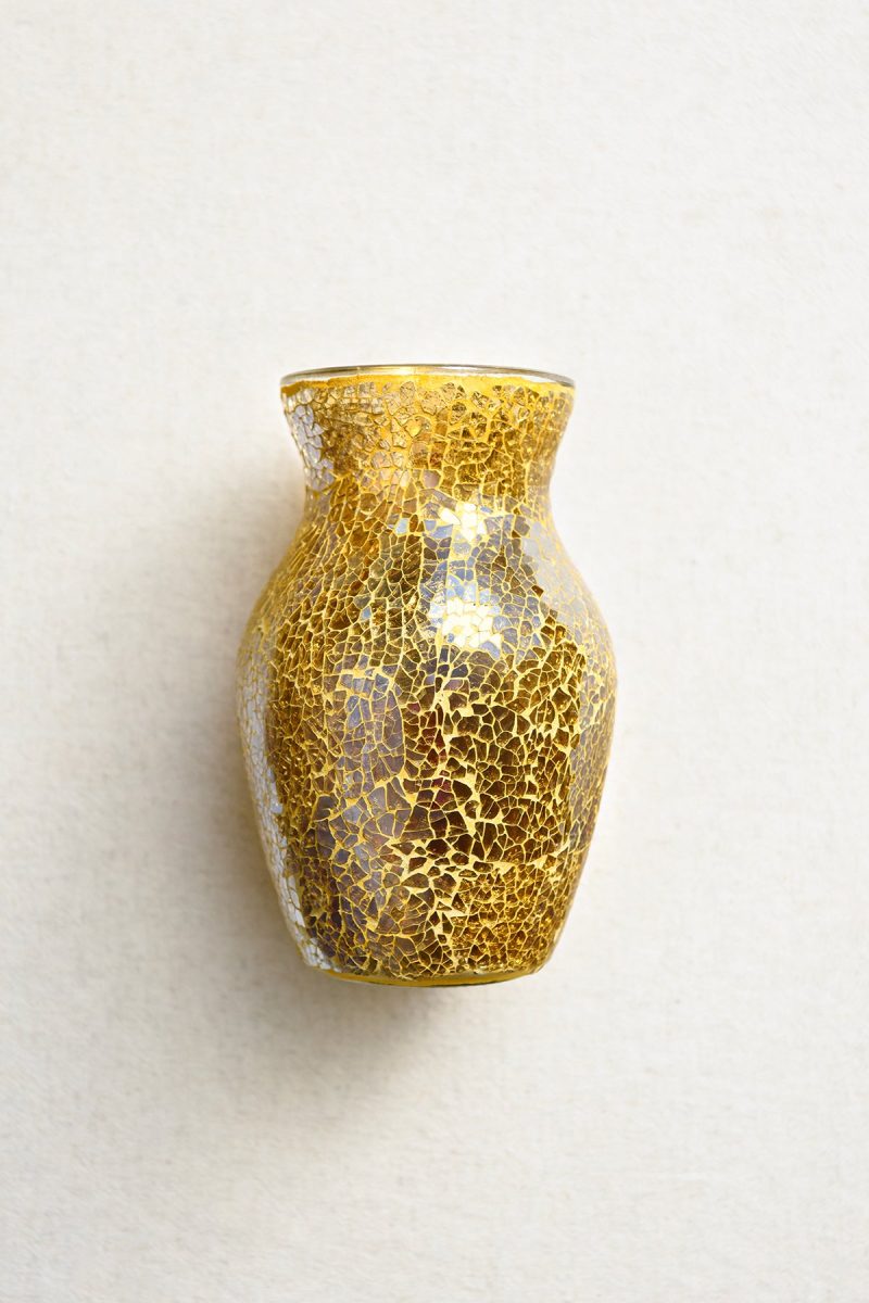 Pearlite Gold Mosaic Glass Vase for Christmas | Clearance - Image 5