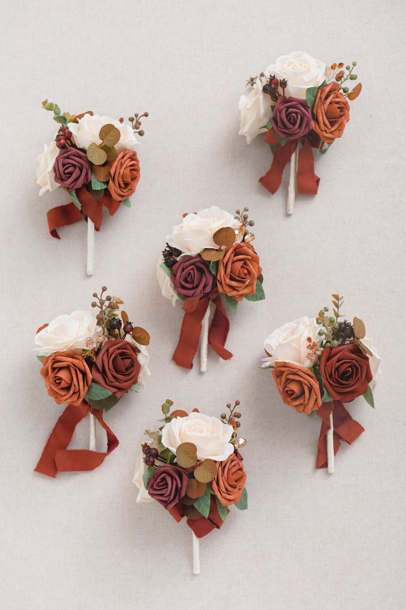 Mini Premade Flower Centerpiece Set in Sunset Terracotta - Image 4