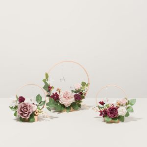 Hoop Centerpiece Set with Crystal in Dusty Rose & Mauve