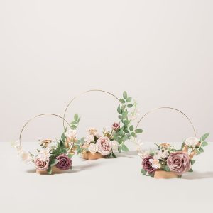 Wreath Hoop Centerpiece Set in Dusty Rose & Mauve