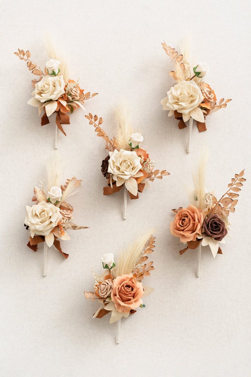 Mini Premade Flower Centerpiece Set in Rust & Sepia - Image 3