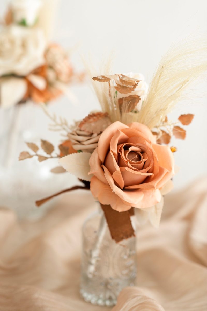 Mini Premade Flower Centerpiece Set in Rust & Sepia - Image 2