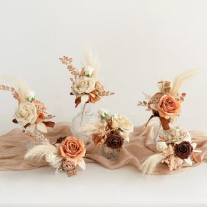 Mini Premade Flower Centerpiece Set in Rust & Sepia