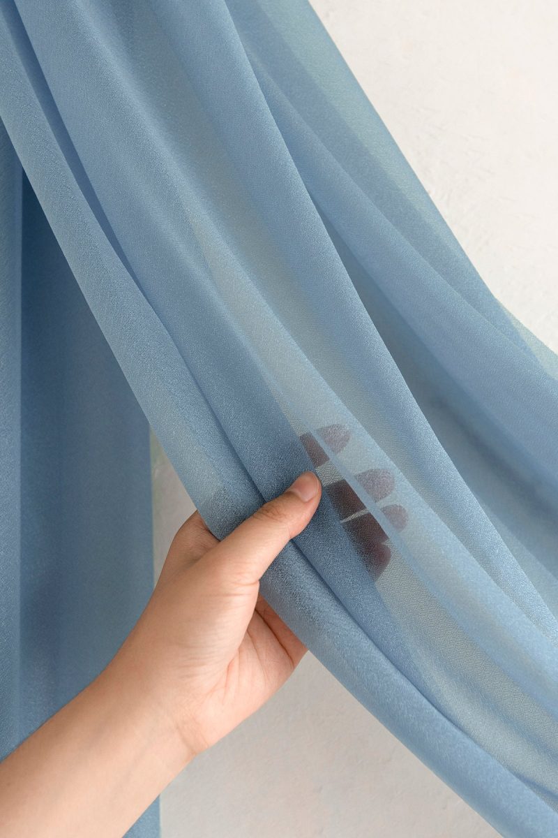 Wedding Arch Drapes in Dusty Blue & Navy - Image 3