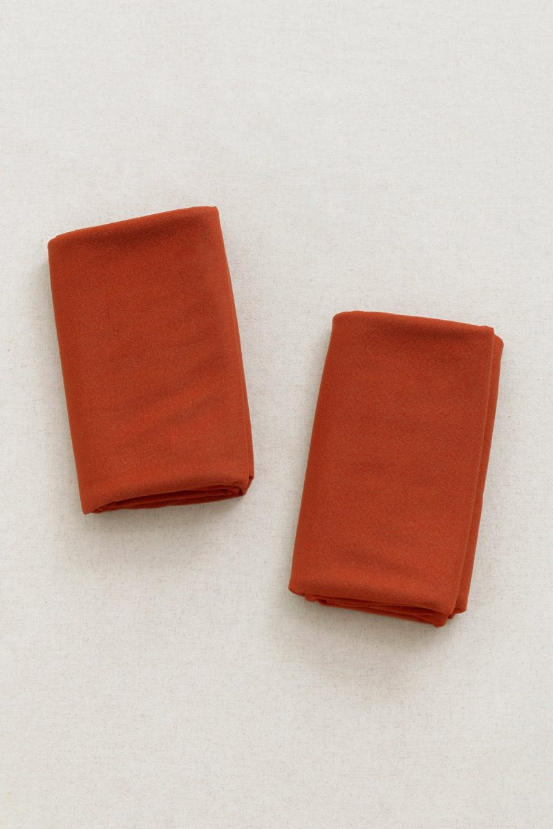 Wedding Arch Drapes in Burnt Orange & Scarlet - Image 8