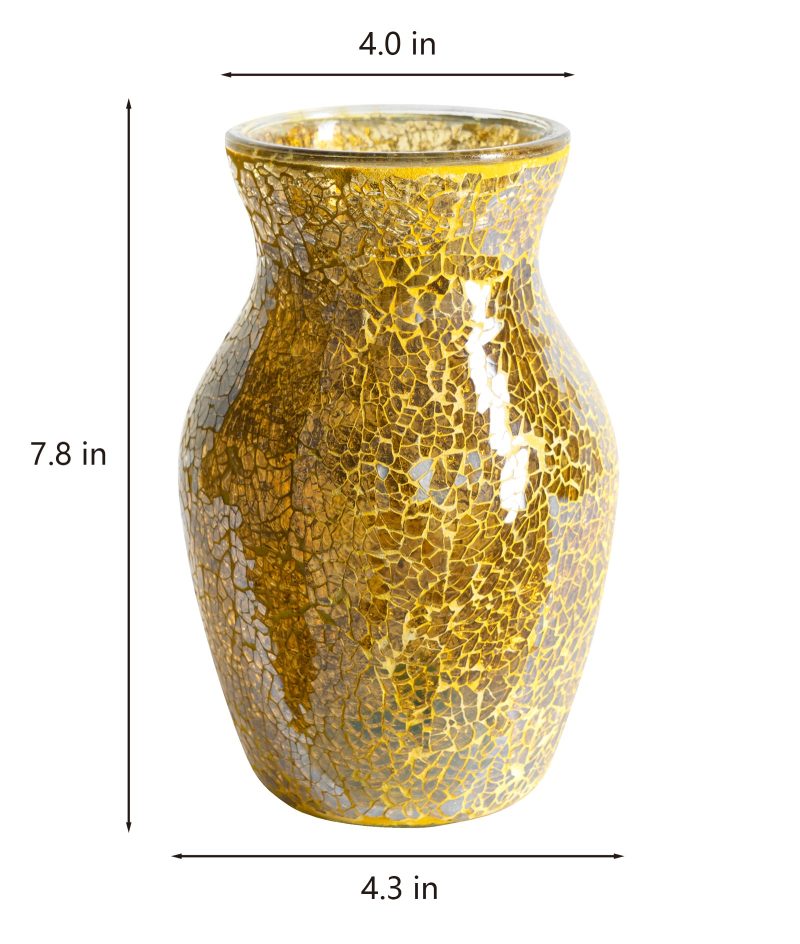 Pearlite Gold Mosaic Glass Vase for Christmas | Clearance - Image 4
