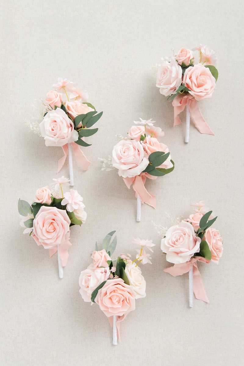 Mini Premade Flower Centerpiece Set in Blush & Cream - Image 5