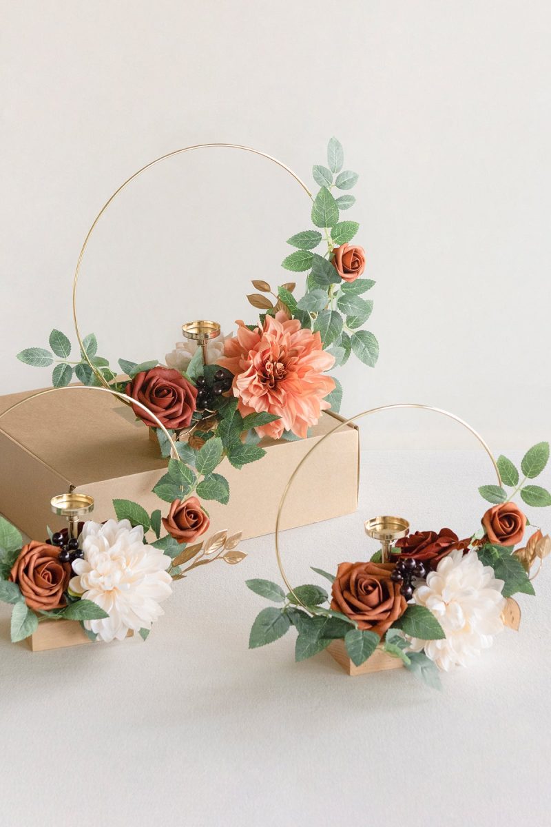 Wreath Hoop Centerpiece Set in Sunset Terracotta - Image 5