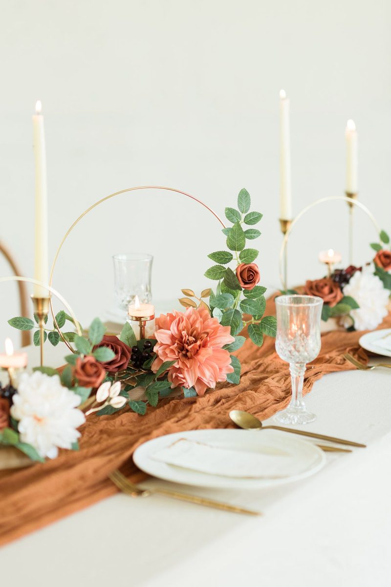 Wreath Hoop Centerpiece Set in Sunset Terracotta - Image 2