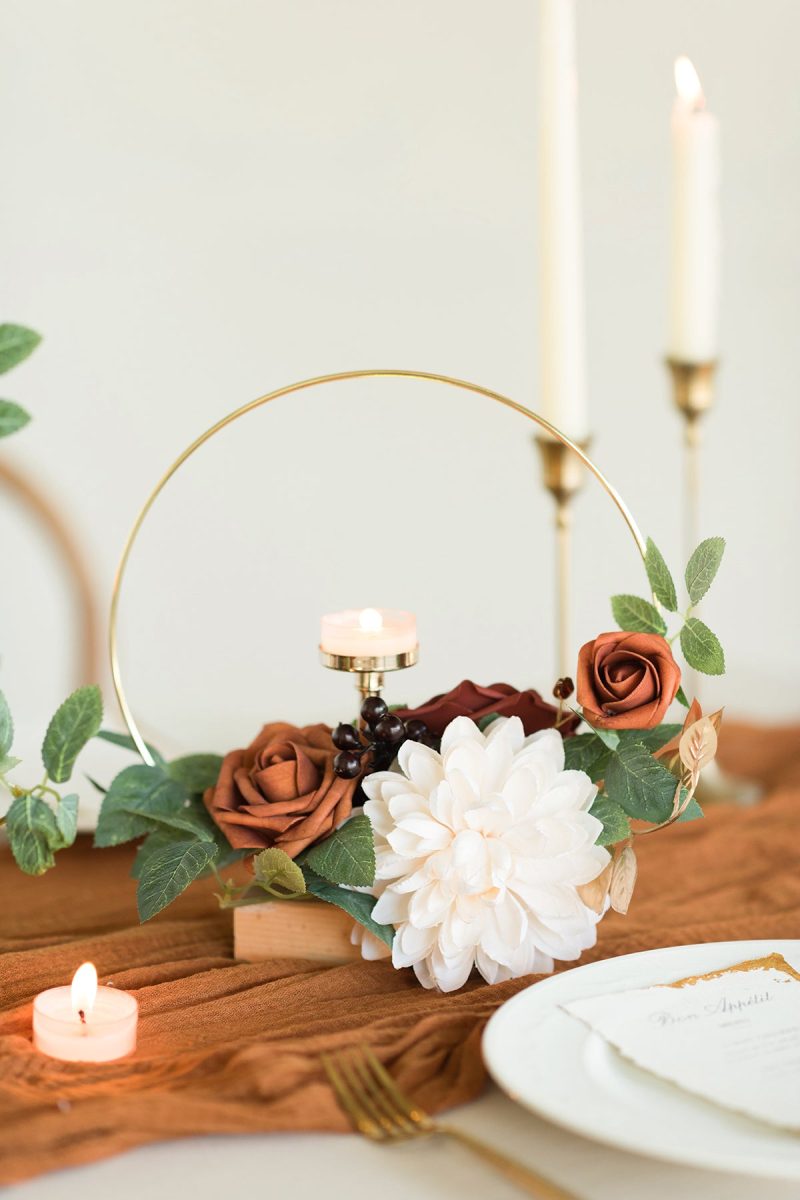 Wreath Hoop Centerpiece Set in Sunset Terracotta - Image 3