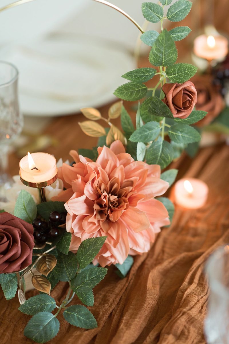 Wreath Hoop Centerpiece Set in Sunset Terracotta - Image 4