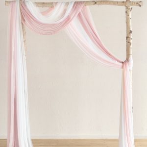 Wedding Arch Drapes in Blush & Cream