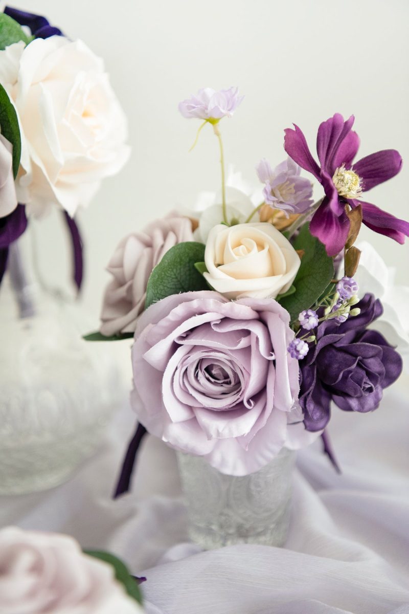 Mini Premade Flower Centerpiece Set in Lilac & Gold - Image 2