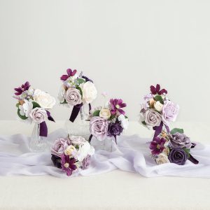 Mini Premade Flower Centerpiece Set in Lilac & Gold