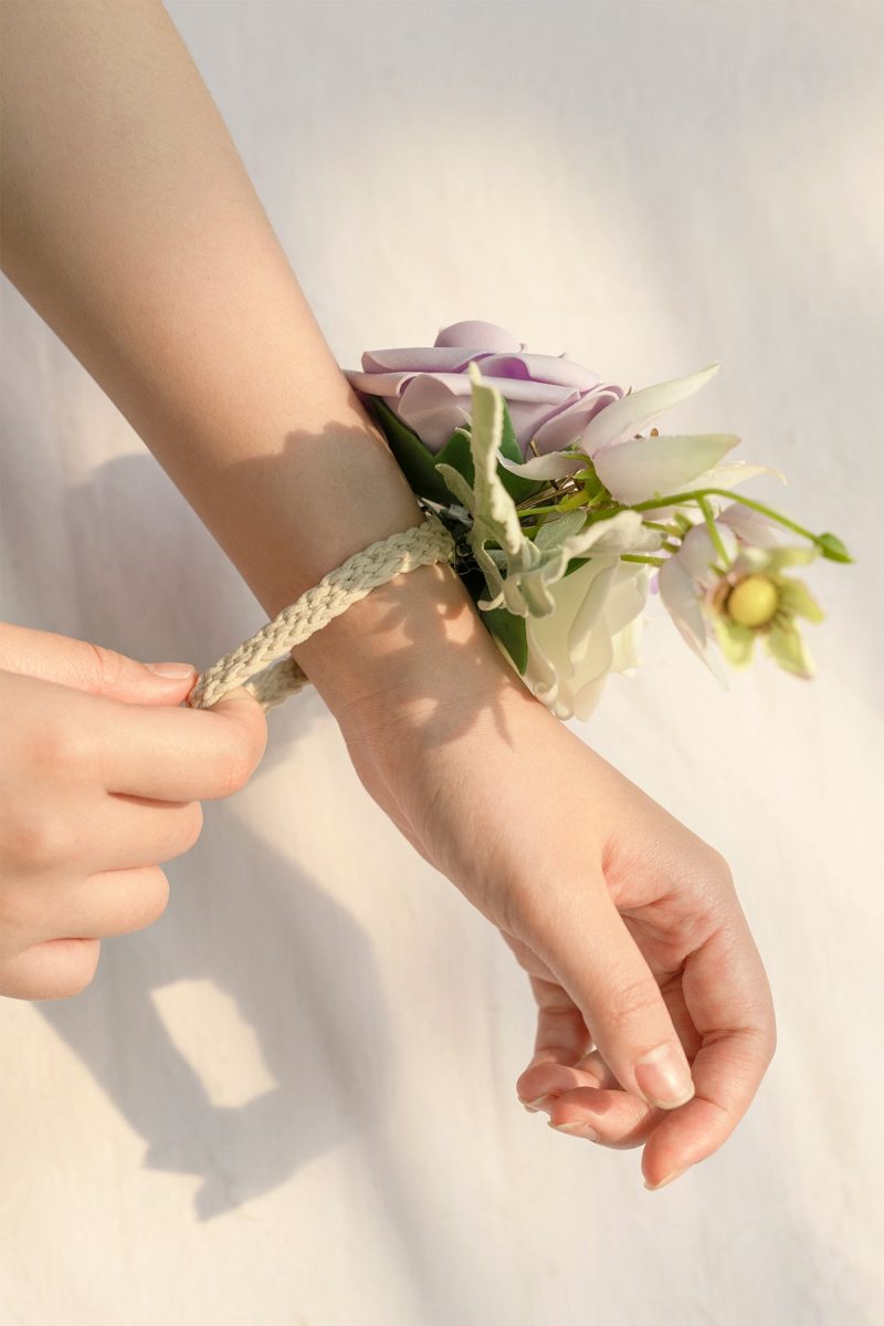 Wrist Corsages in Lilac & Gold - Image 5