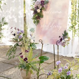 Combo Set Flower Sign Decor in Lilac & Gold