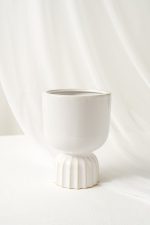 Modern White Glazed Ceramic Vase | Clearance