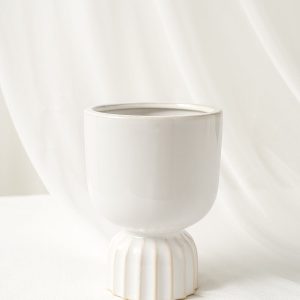 Modern White Glazed Ceramic Vase | Clearance