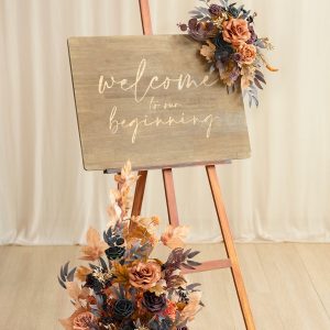 Deluxe Combo Set Flower Sign Decor in Black & Pumpkin Orange