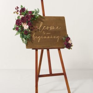 Combo Set Flower Sign Decor in Romantic Marsala